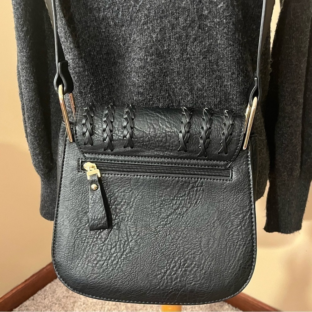 Vieta Black Front Tassel Crossbody NWOT - Picture 2 of 6